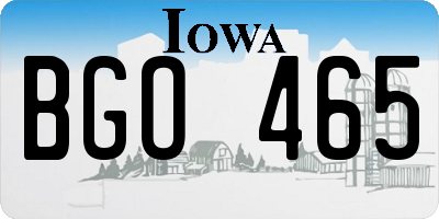 IA license plate BGO465