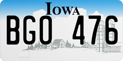 IA license plate BGO476