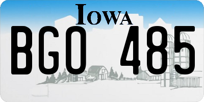 IA license plate BGO485