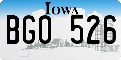 IA license plate BGO526