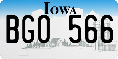 IA license plate BGO566
