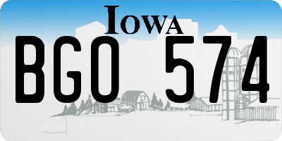 IA license plate BGO574