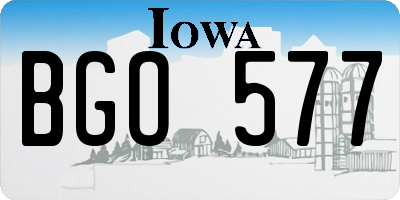 IA license plate BGO577