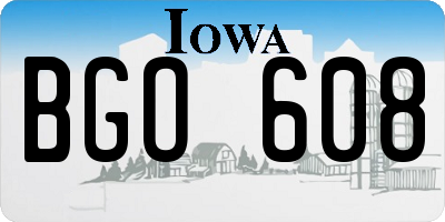 IA license plate BGO608
