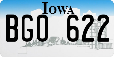 IA license plate BGO622