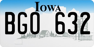 IA license plate BGO632