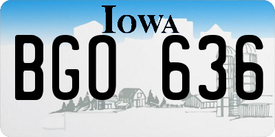 IA license plate BGO636