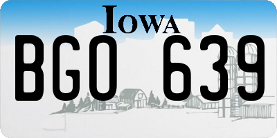 IA license plate BGO639