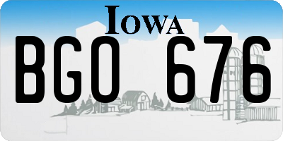 IA license plate BGO676