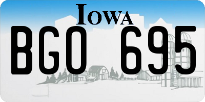 IA license plate BGO695