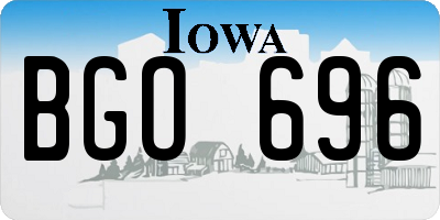 IA license plate BGO696