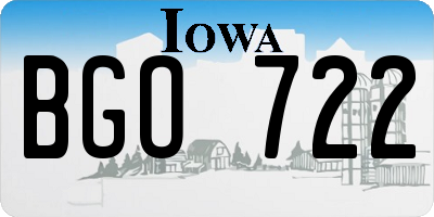 IA license plate BGO722