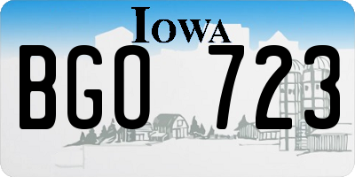 IA license plate BGO723