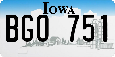 IA license plate BGO751