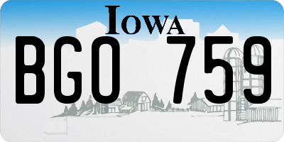 IA license plate BGO759