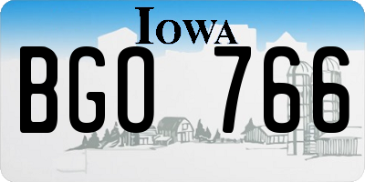 IA license plate BGO766