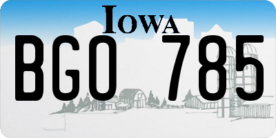 IA license plate BGO785