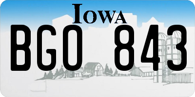 IA license plate BGO843