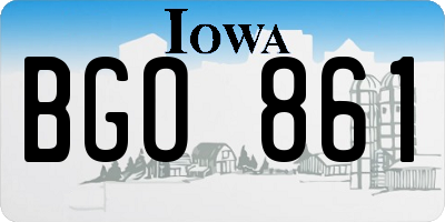 IA license plate BGO861