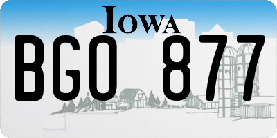 IA license plate BGO877