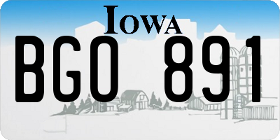IA license plate BGO891