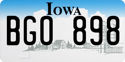 IA license plate BGO898