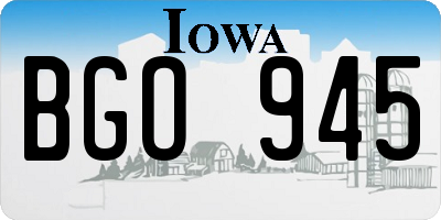 IA license plate BGO945