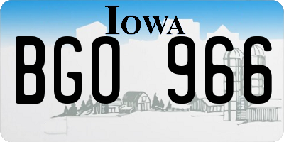 IA license plate BGO966