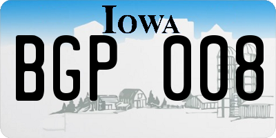 IA license plate BGP008