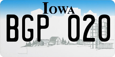IA license plate BGP020