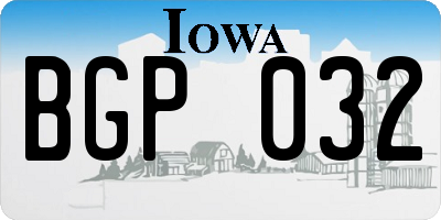 IA license plate BGP032