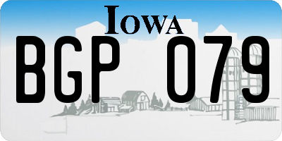 IA license plate BGP079