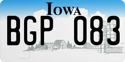 IA license plate BGP083