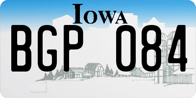IA license plate BGP084