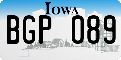 IA license plate BGP089