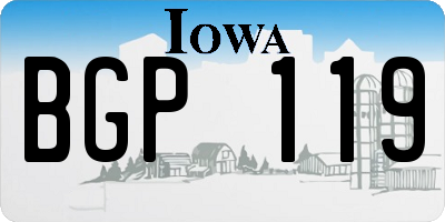 IA license plate BGP119
