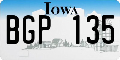 IA license plate BGP135
