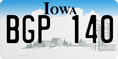IA license plate BGP140