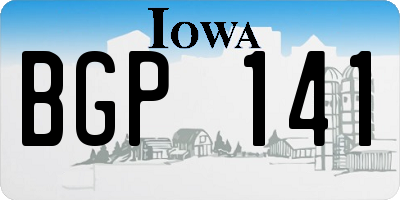 IA license plate BGP141