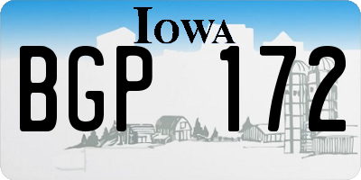 IA license plate BGP172