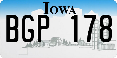 IA license plate BGP178