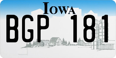 IA license plate BGP181