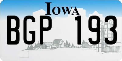 IA license plate BGP193