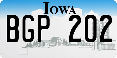 IA license plate BGP202