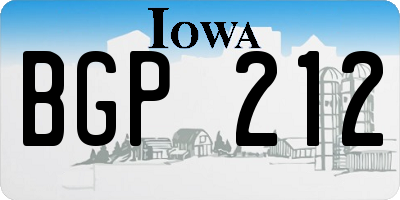 IA license plate BGP212