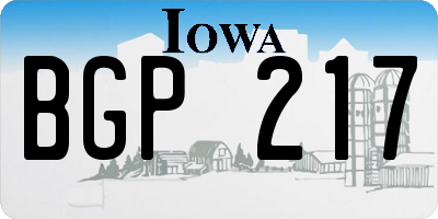 IA license plate BGP217