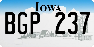 IA license plate BGP237