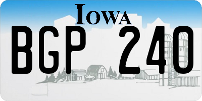 IA license plate BGP240