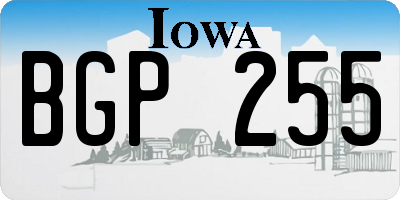 IA license plate BGP255