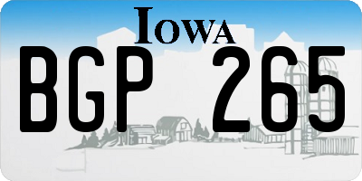IA license plate BGP265